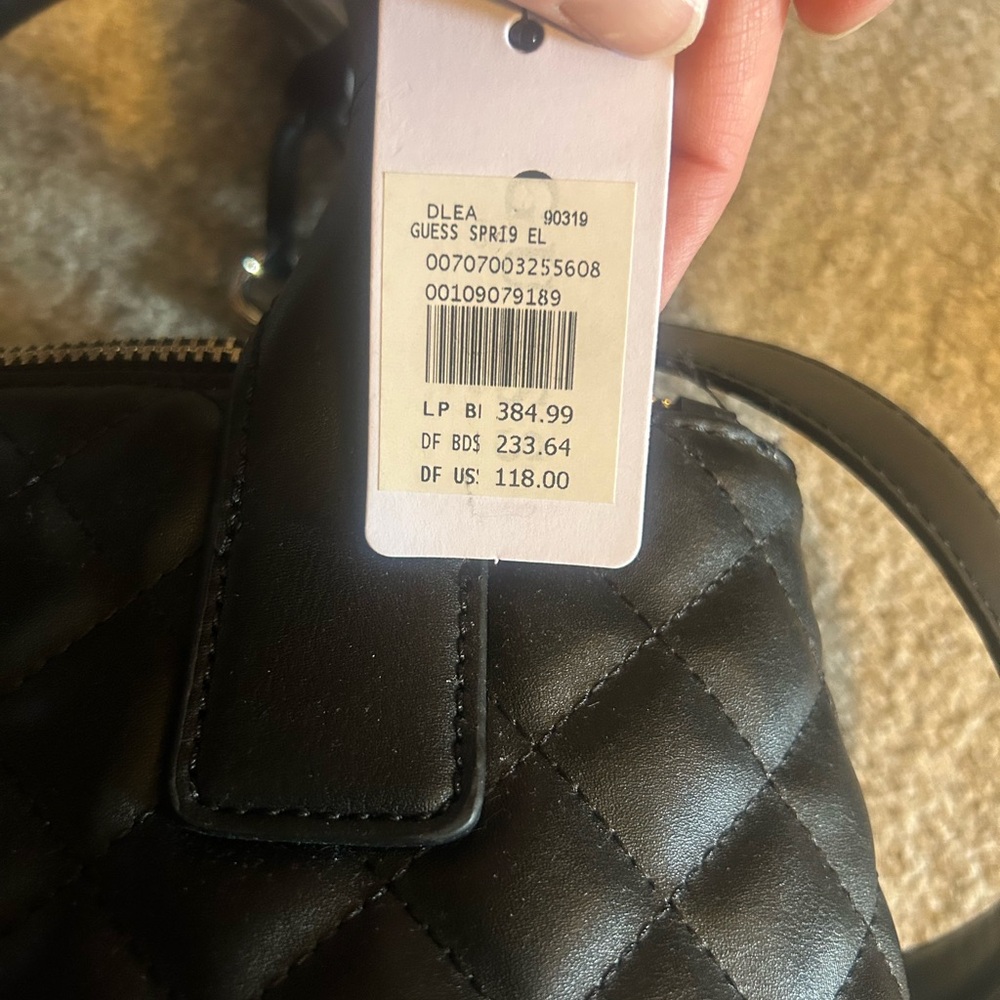 GUESS Quilted Black Satchel - Picture 7 of 16